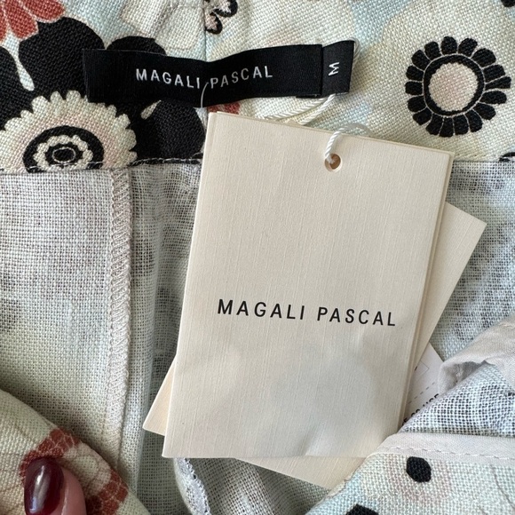 Magali Pascal- NWT Multicolored Paisley Floral Linen Kaloki Belted Pants - Picture 5 of 7